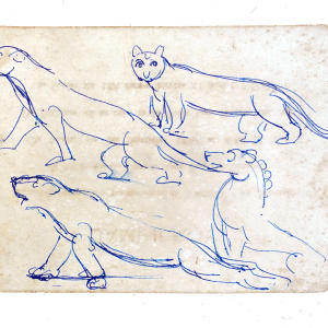 DJR05. Pen and ink on paper pasted on board. 4.5 x 6.1 inches.