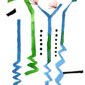 GTF17. Gouache on paper. 6 x 4 inches. 2023.